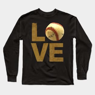 'Distressed Love Baseball' Cool Balls Gift Long Sleeve T-Shirt